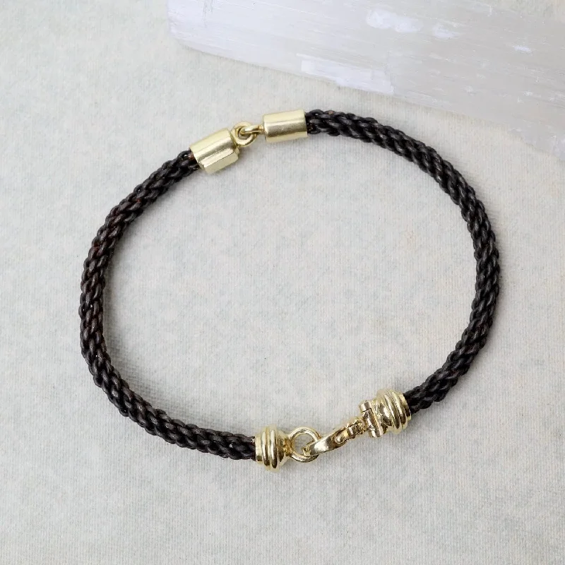 Ladies bracelets top brands-Pat Flynn Woven Iron Bracelet with 18k Ends & Clasp