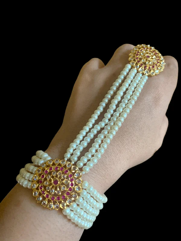 Ladies bracelets classic looks-HP17 Trikha bracelet in rubies -ONE PAIR ( SHIPS IN 3 WEEKS )