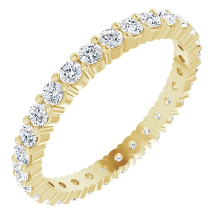 Ladies rings size guide-14K Yellow 9/10 CTW Lab-Grown Diamond Eternity Band Size 6