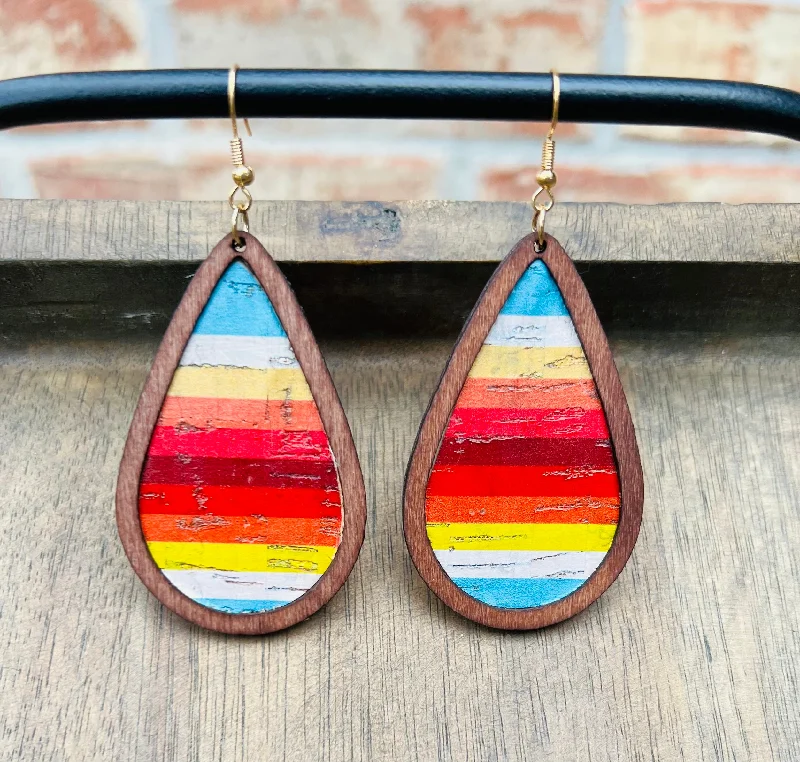 Ladies rings viral picks-Bahama Mama Wooden Drop Earrings