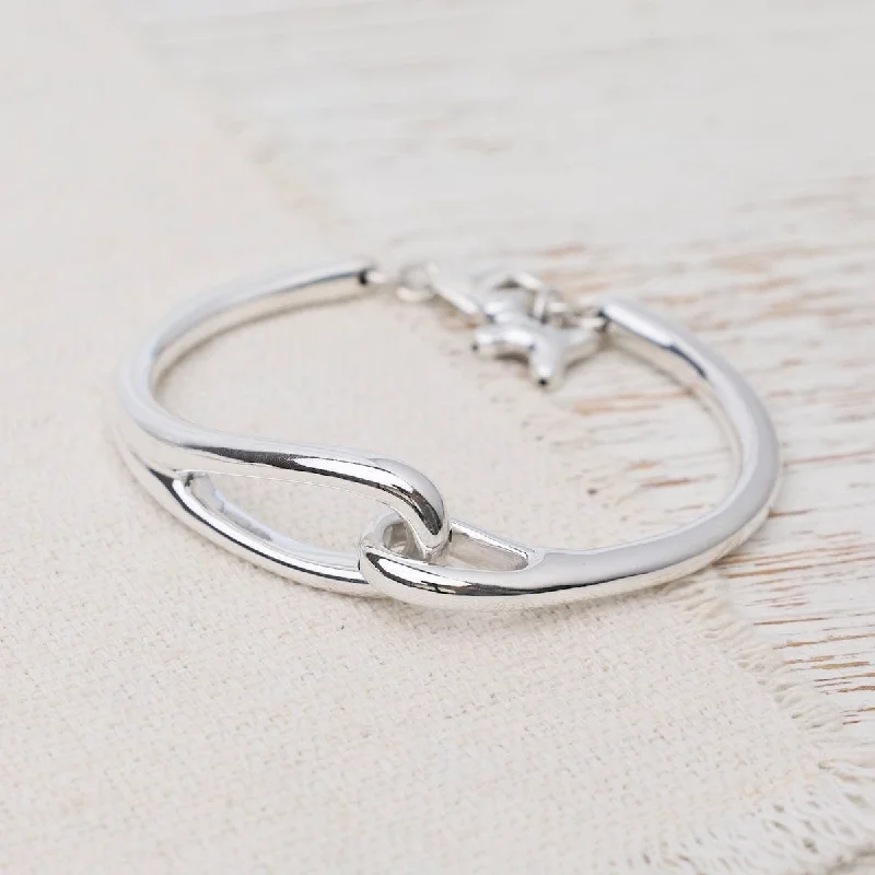 Ladies bracelets one-of-a-kind-Electroform Bangle with Catch & Small Dog Charm Bracelet