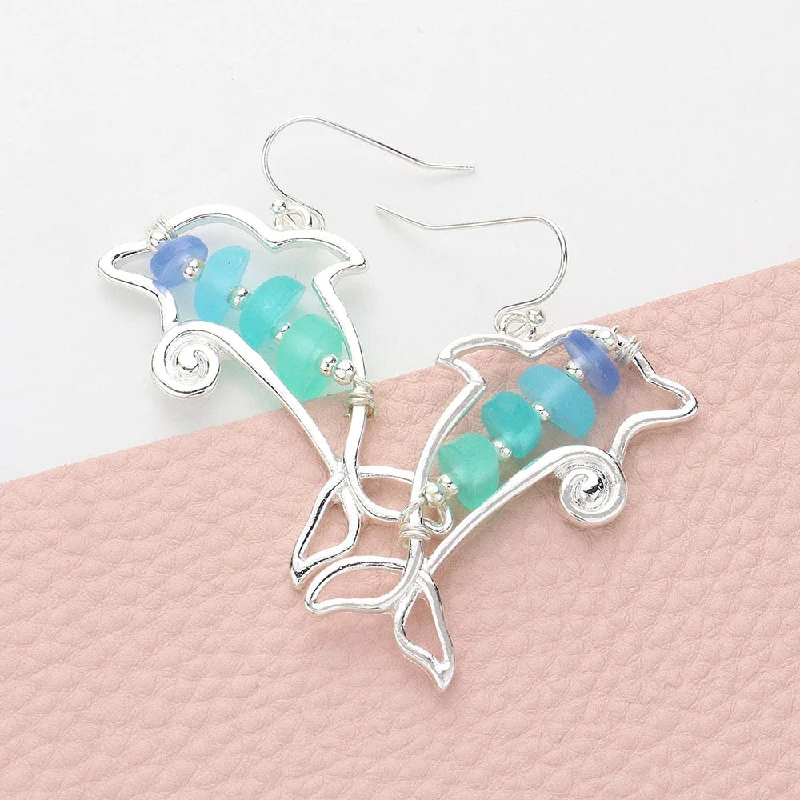 Ladies rings animal themes-Sea Life Seaglass Earrings