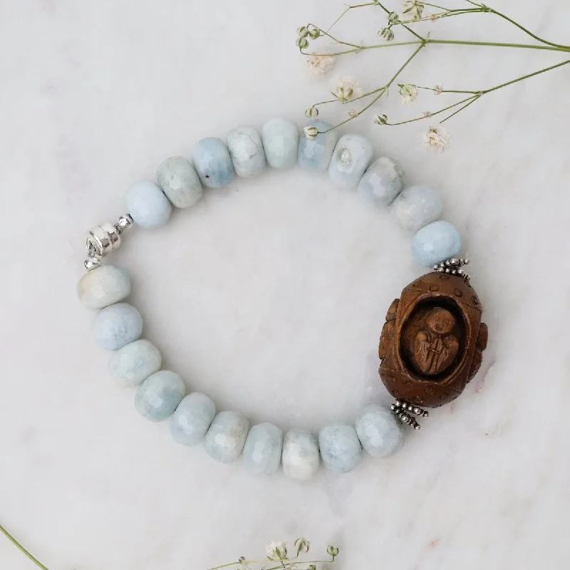 Ladies bracelets social media trends-One of a Kind Blue Quartz Magnetic Bracelet