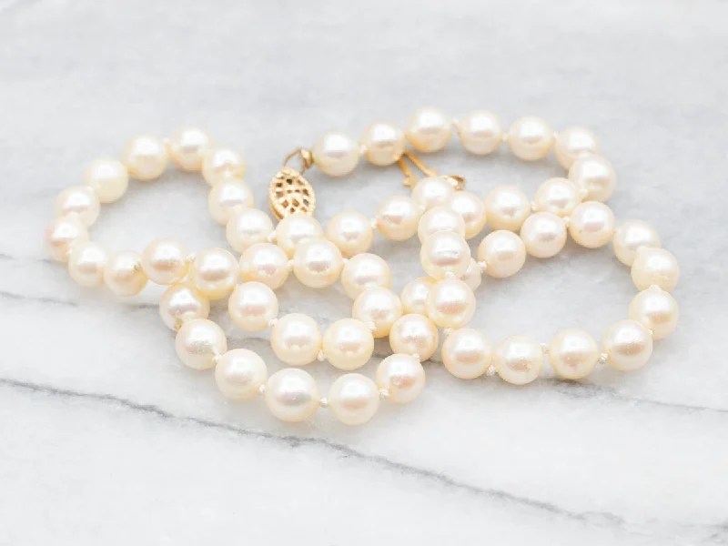 Vintage Gold Fill Saltwater Pearl Necklace