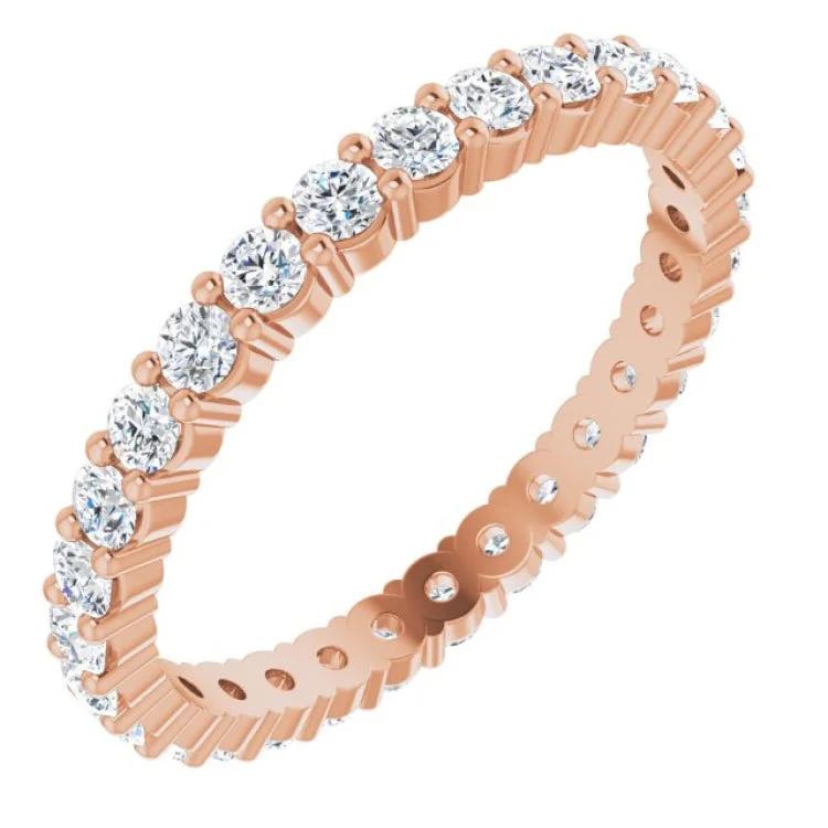 Ladies rings lightweight picks-14K Rose 9/10 CTW Lab-Grown Diamond Eternity Band Size 4.5