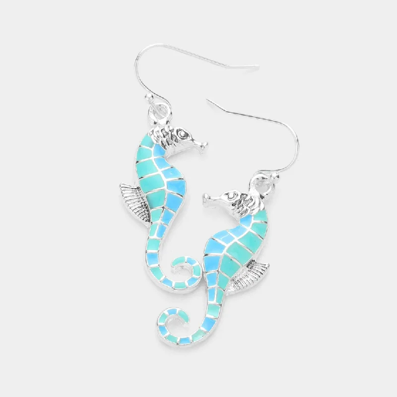 Ladies rings elegant looks-Sea Blue Ocean Inspired Earrings