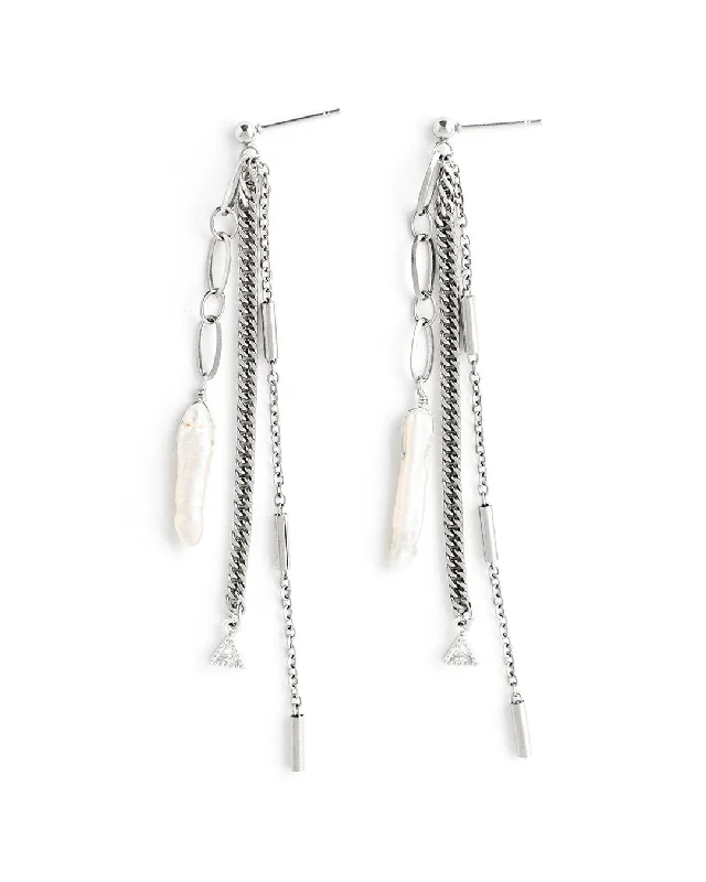 Ladies rings open patterns-Trellis Silver Earrings