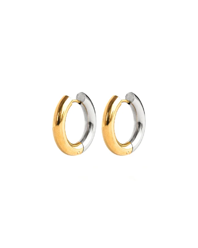 Ladies rings sentimental value-Hugo Two-Tone Hoop Earrings