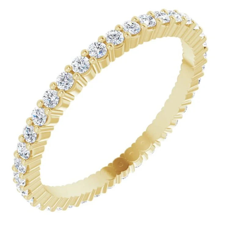 Ladies rings stacking trends-14K Yellow 1/2 CTW Lab-Grown Diamond Eternity Band Size 7.5