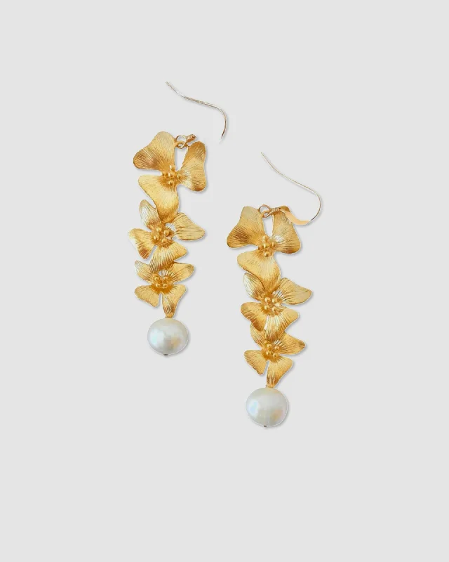 Ladies rings limited editions-Floral Pearl Gorgeous Earrings