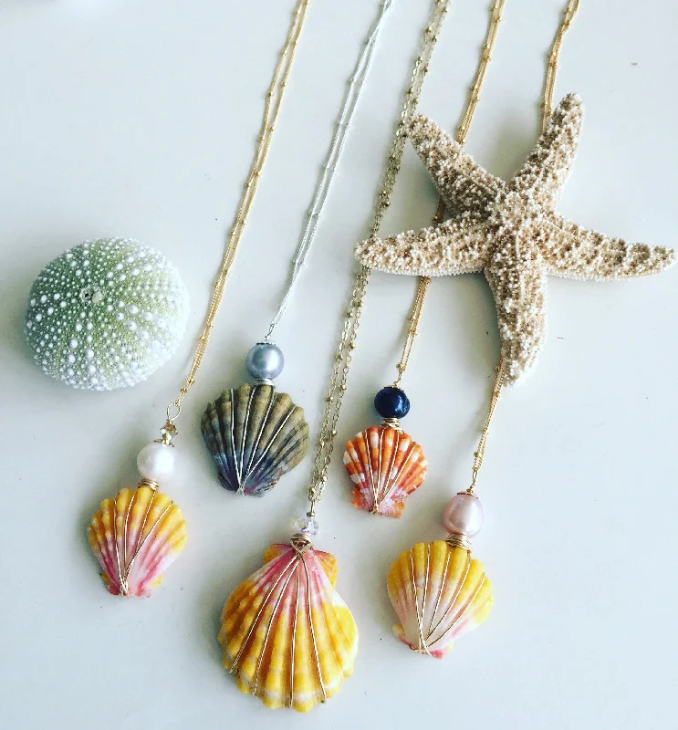 Custom order Moonrise/Sunrise Shell necklaces