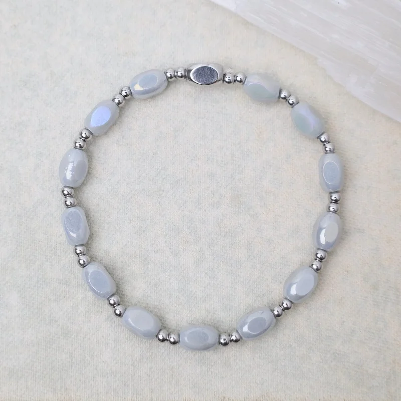 Ladies bracelets star motifs-All in Pop Of Color Bracelet in Glacier Grey & Stainless Steel