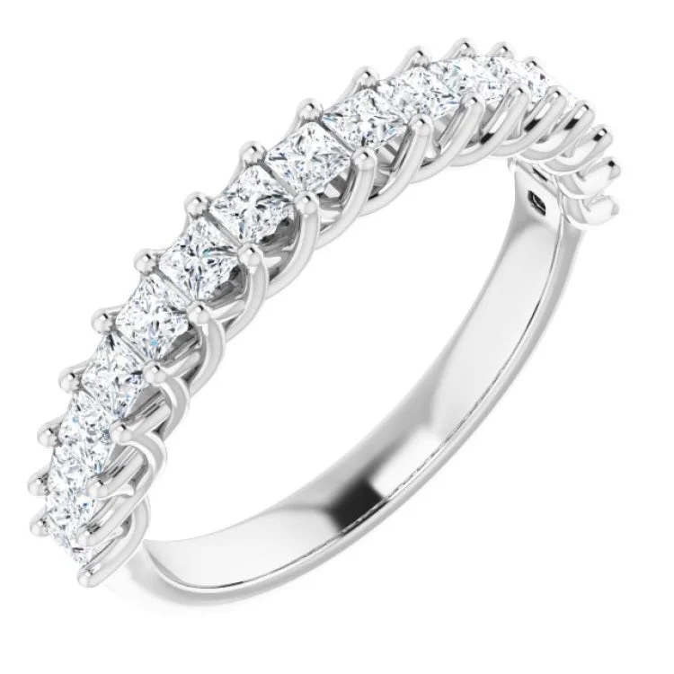 Ladies rings heart motifs-Platinum 3/4 CTW Natural Diamond Anniversary Band