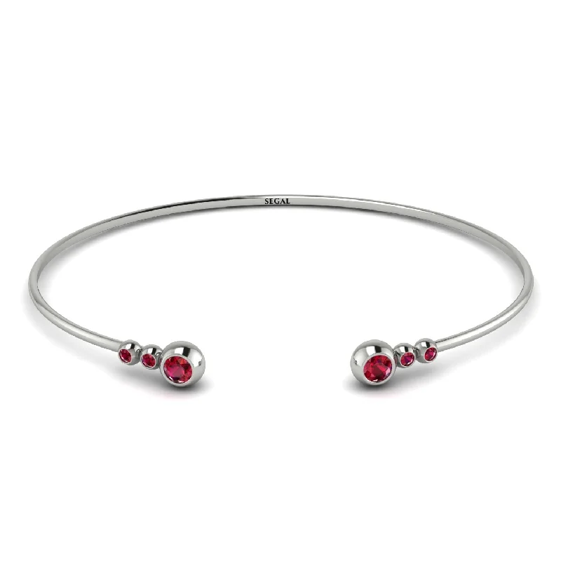 Ladies bracelets Valentine’s Day-Geometric Bezel Ruby Bracelet - Josie No. 57