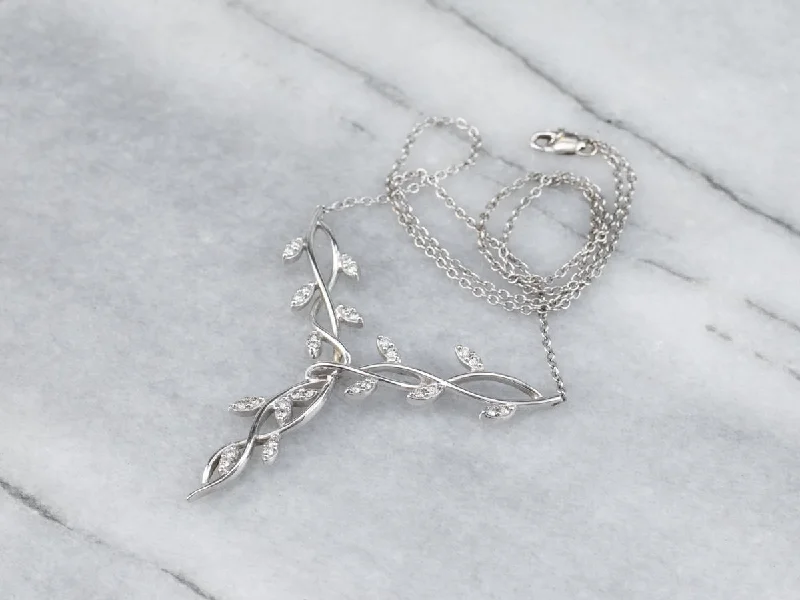 White Gold Botanical Diamond Necklace