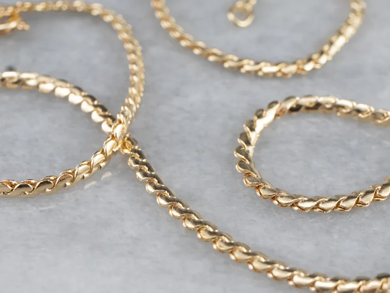 18K Gold Serpentine Chain Necklace