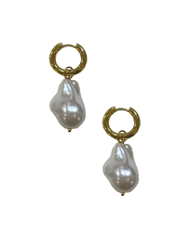 Ladies rings e-commerce sites-Baroque Pearl Earrings