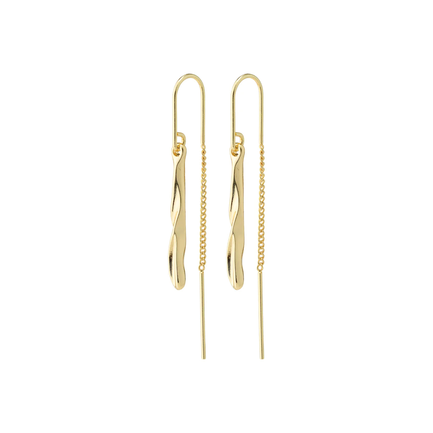 Ladies rings ruby gems-Alberte Gold Plated Pull Through Earrings