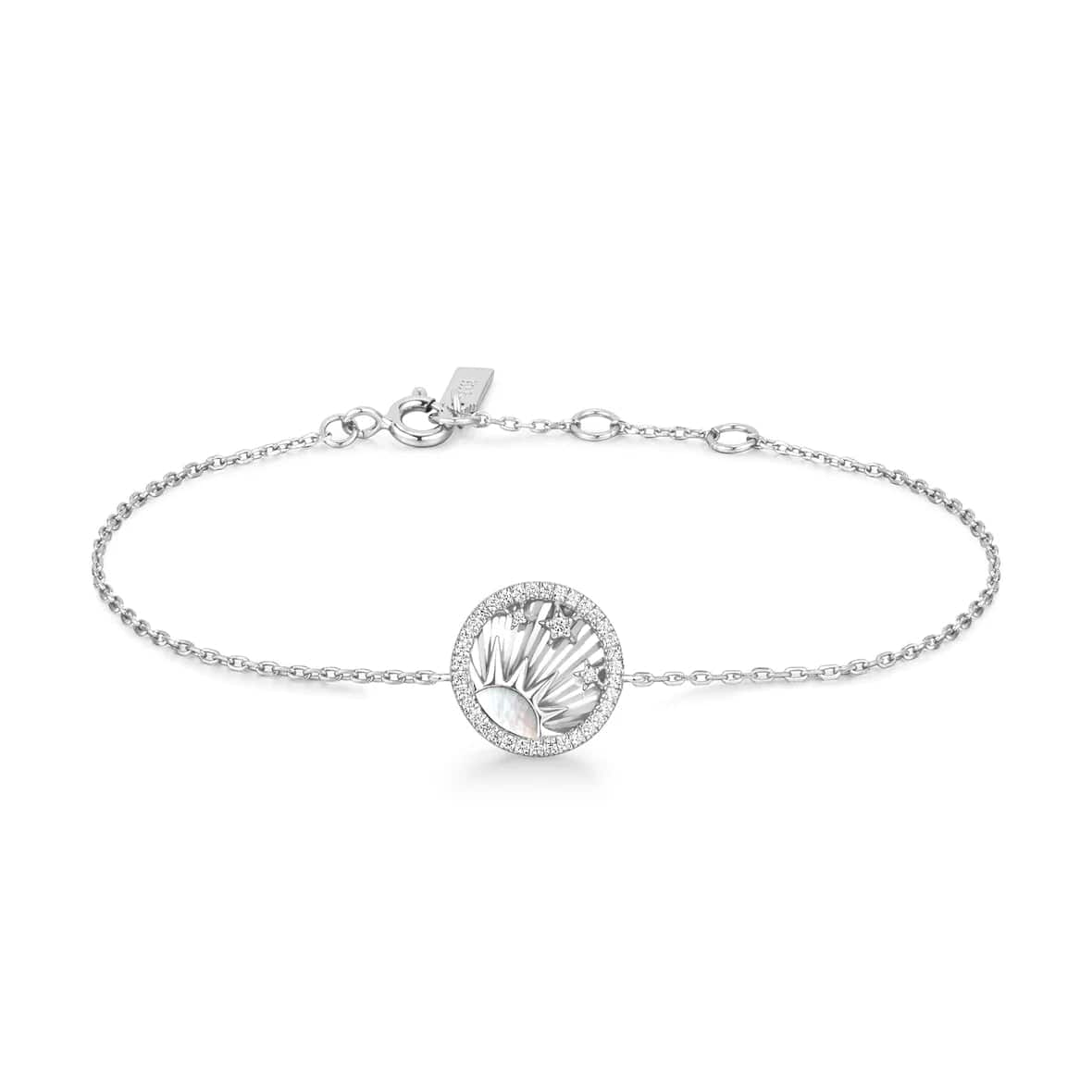 Ladies bracelets fashion choices-Silver Shiny Sun Stars Bracelet