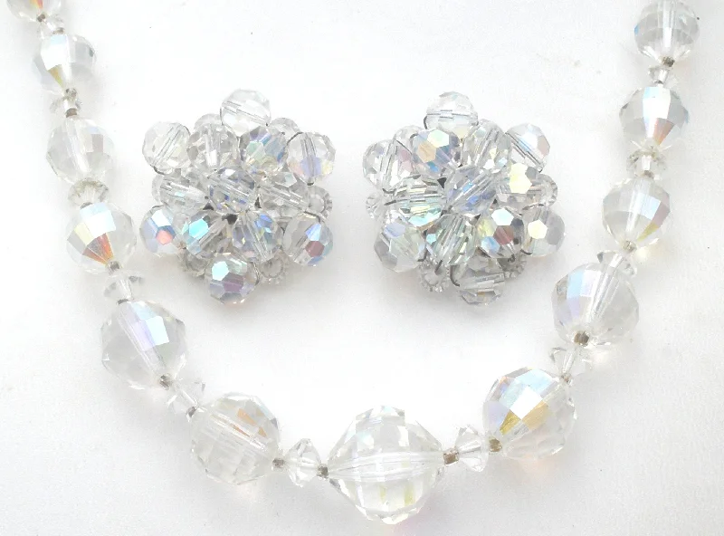 Aurora Borealis Crystal Bead Necklace Set