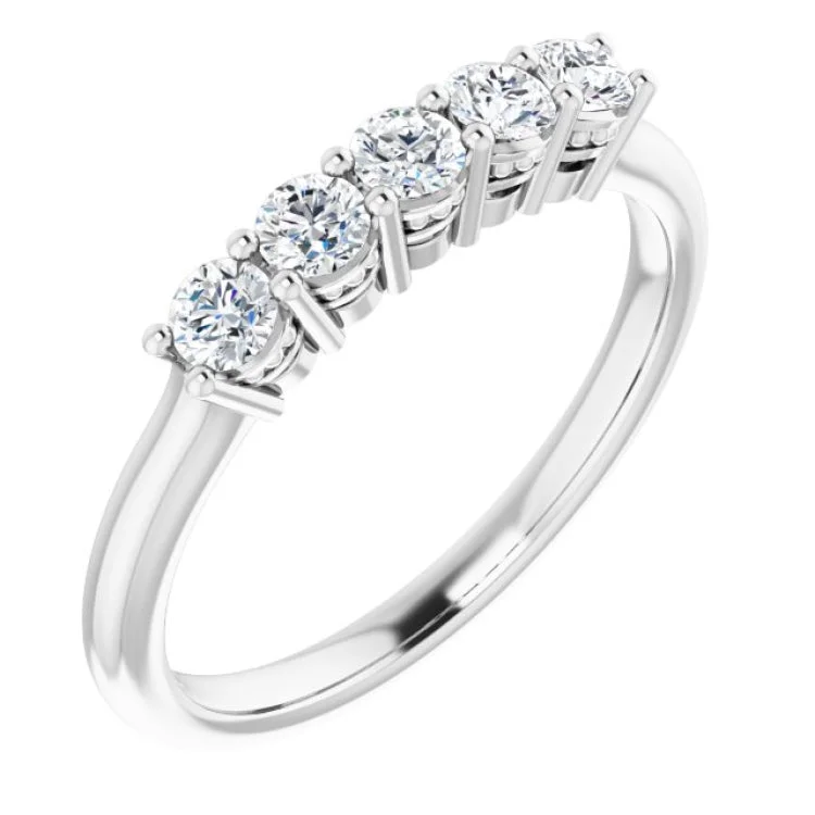 Ladies rings subtle luxury-Platinum 1/3 CTW Natural Diamond Anniversary Band