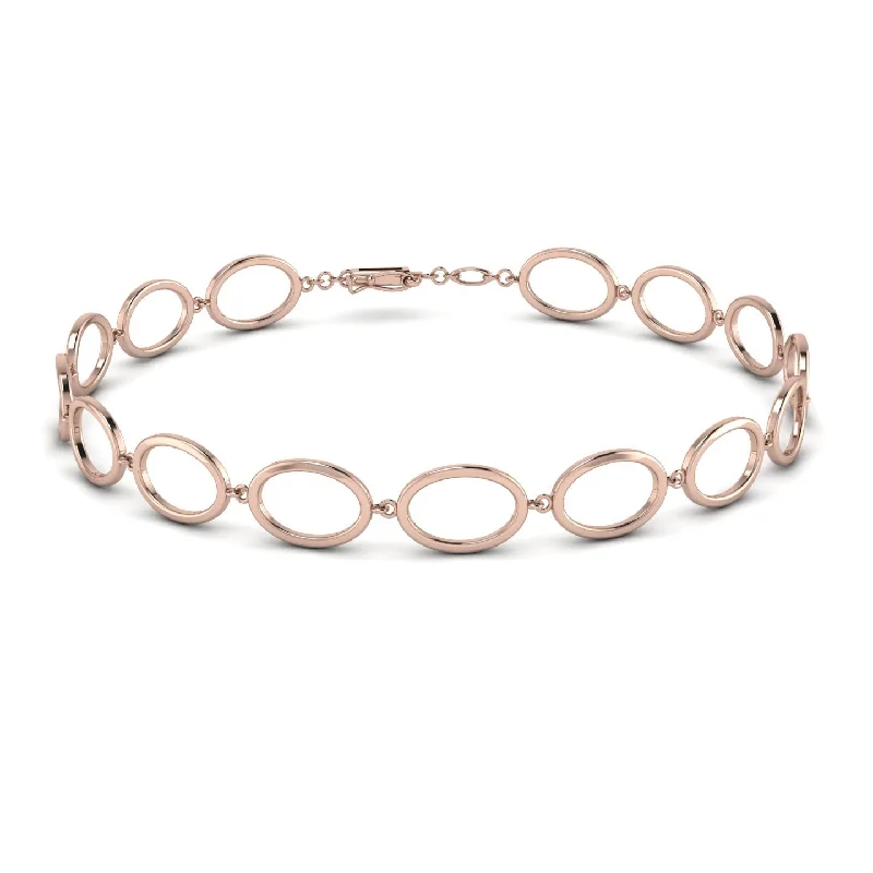 Ladies bracelets friendship bands-Oval Gold Bracelet - Myah No. 2