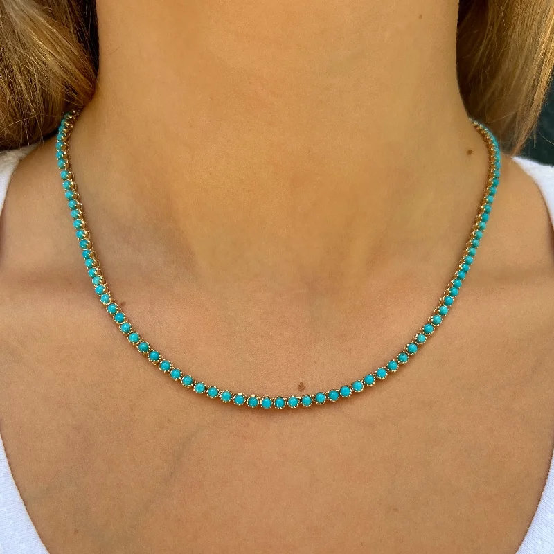 Classic Turquoise Tennis Necklace