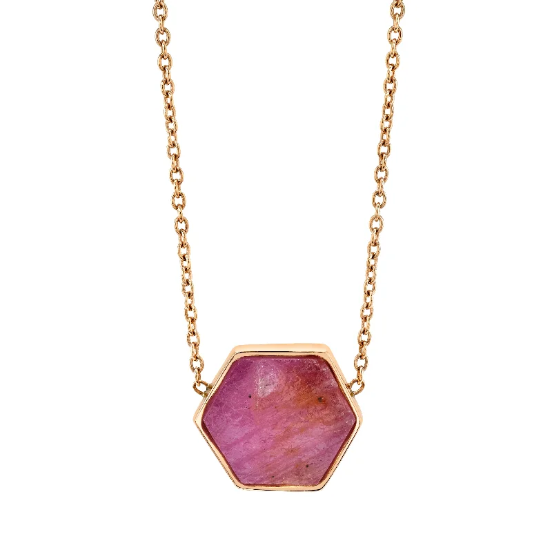 Ruby Bezel Necklace