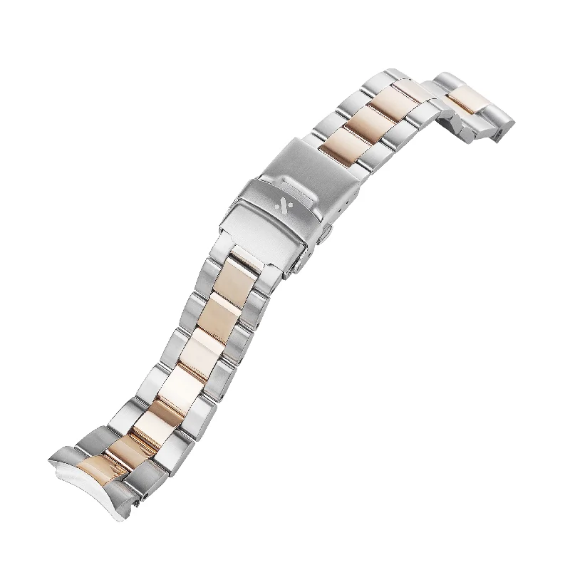 Ladies bracelets birthday surprises-SKX/SRPD Watch Bracelet: Oyster Two-Tone Rose Gold Finish