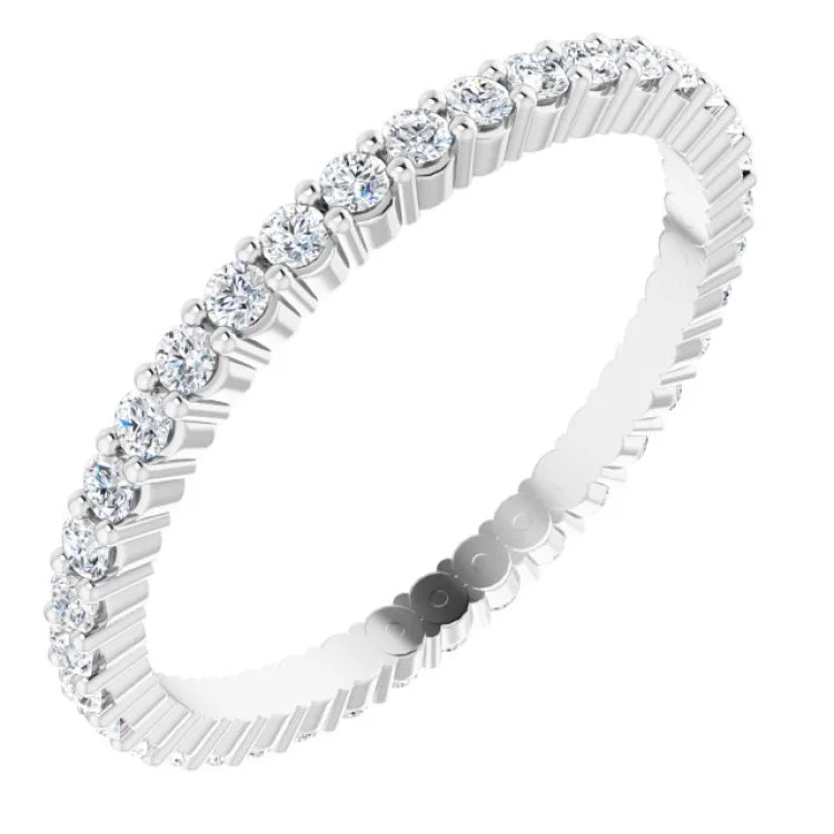 Ladies rings white gold-14K White 1/2 CTW Lab-Grown Diamond Eternity Band Size 6.5