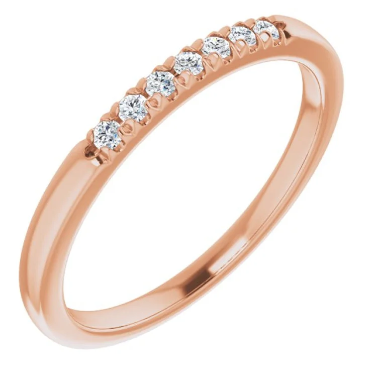 Ladies rings personalized-14K Rose 1/10 CTW Natural Diamond Anniversary Band