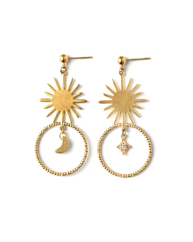 Ladies rings e-commerce sites-Nebula Gold Earrings