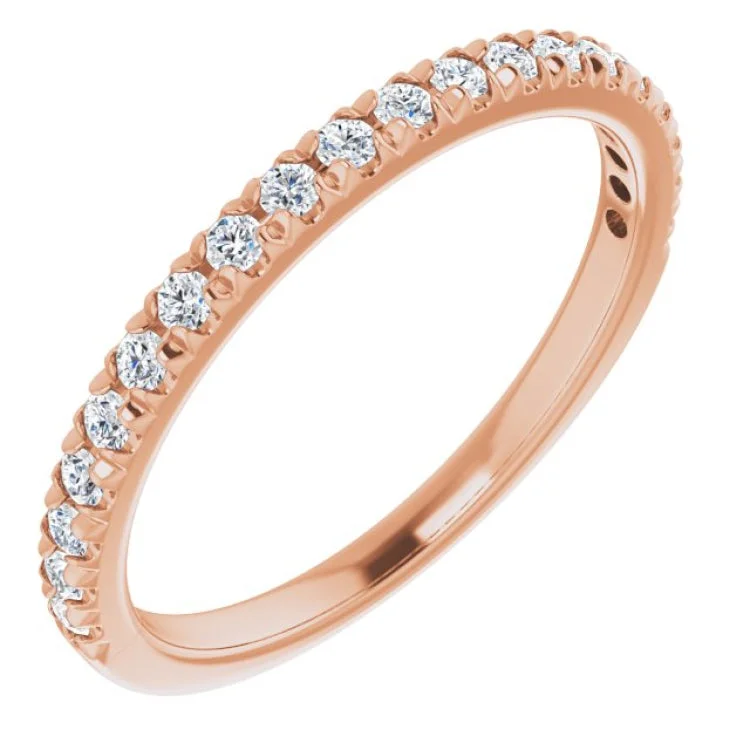 Ladies rings heart motifs-14K Rose 1/3 CTW Lab-Grown Diamond Anniversary Band