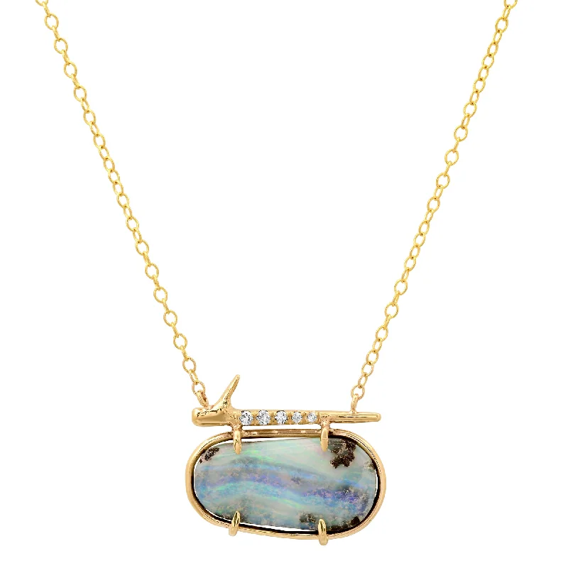 Wave Opal Thorn Necklace