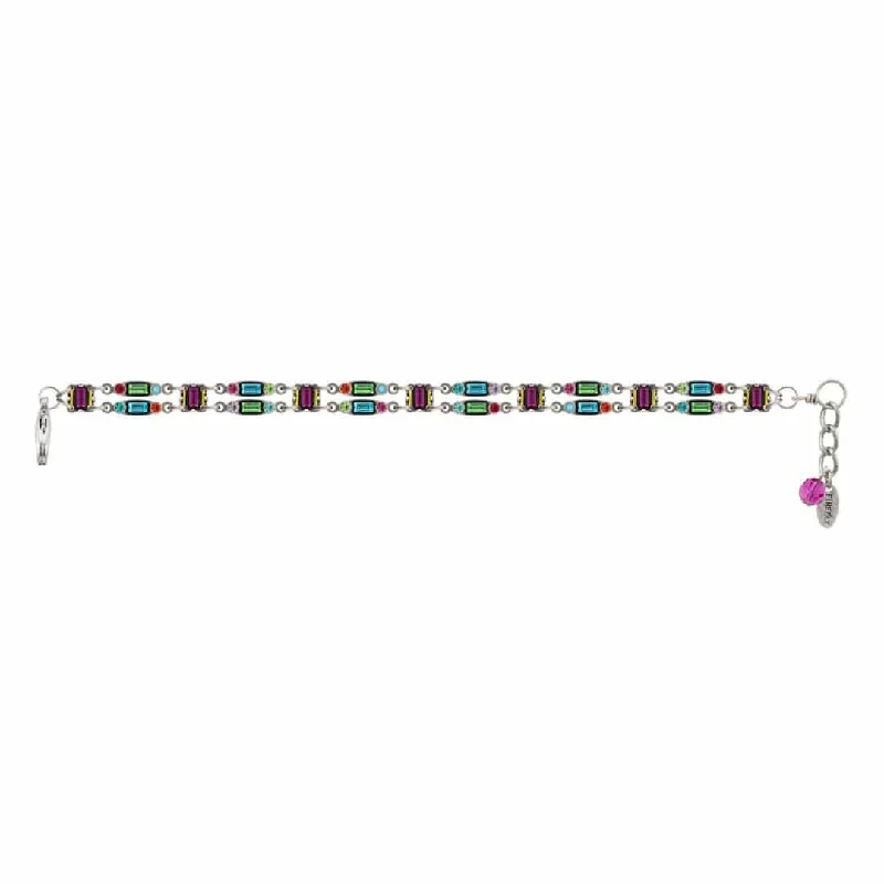 Ladies bracelets holiday gifts-Architectural Petite Double Line Bracelet - Multicolor