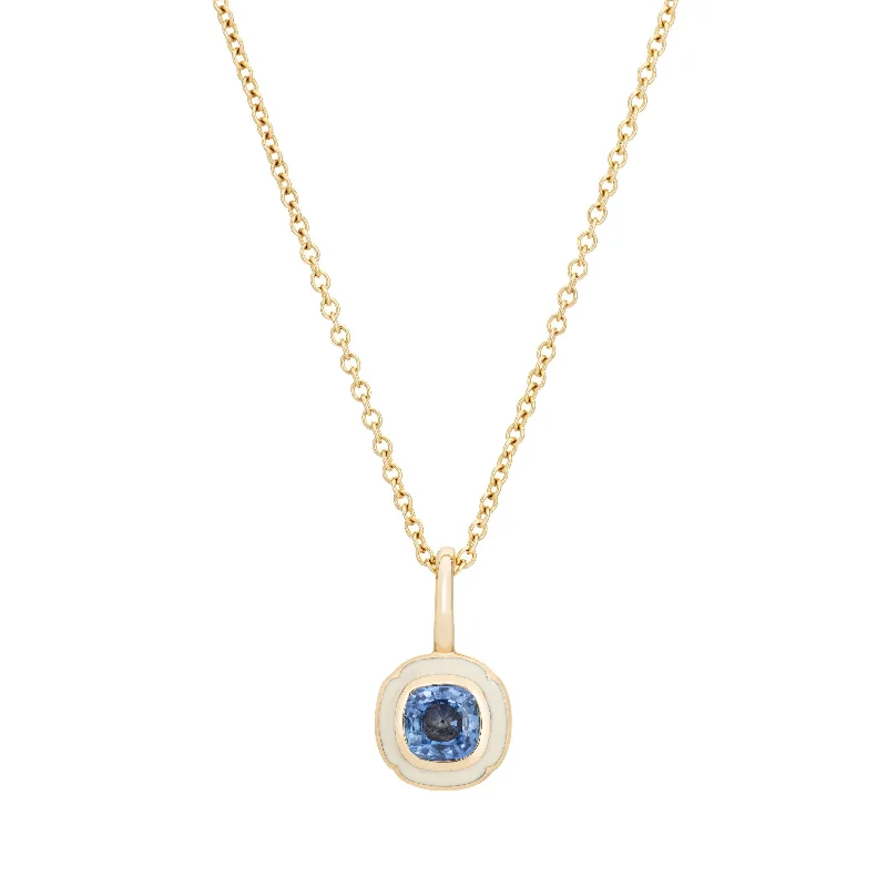 Sapphire Tulip Pendant Necklace