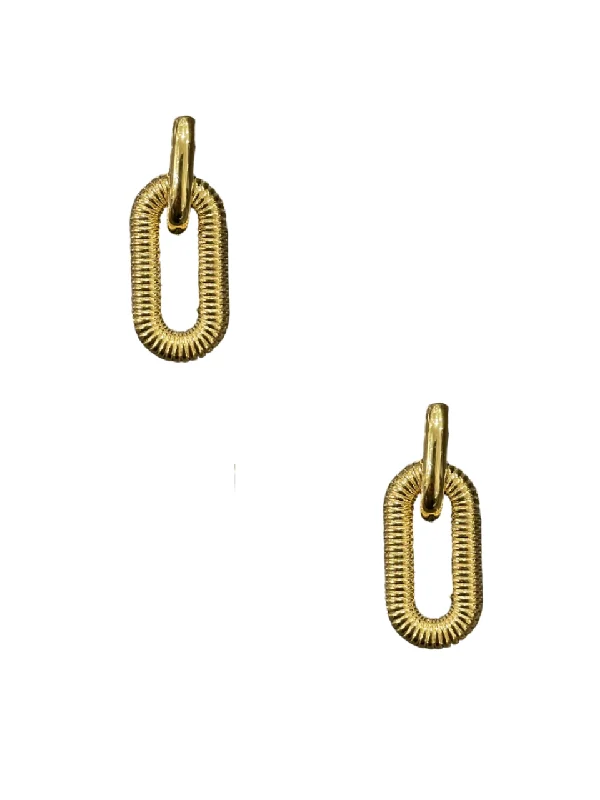 Ladies rings luxury picks-Coil Link Earrings - Gold