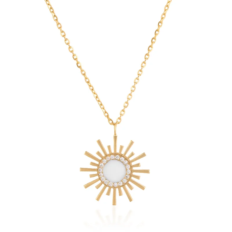 Soleil Diamond Necklace with Enamel