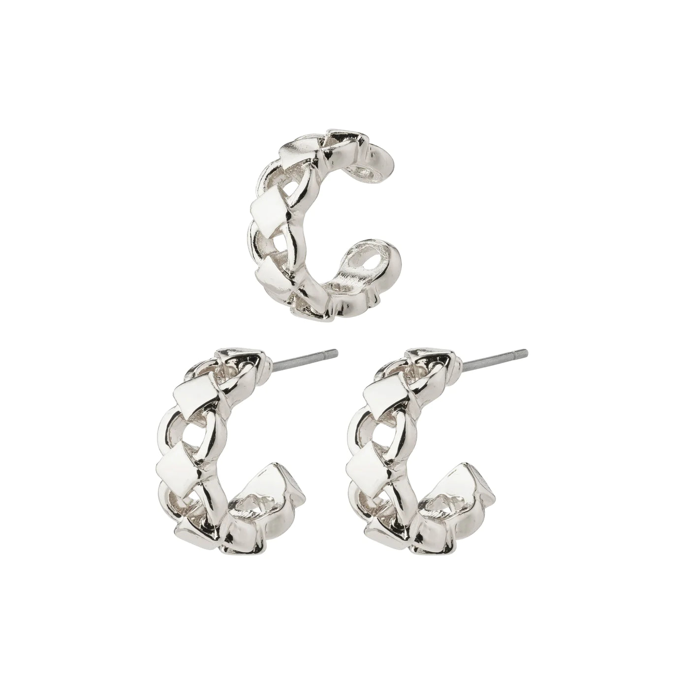 Ladies rings ethnic patterns-Desiree Silver Plated Earring Set