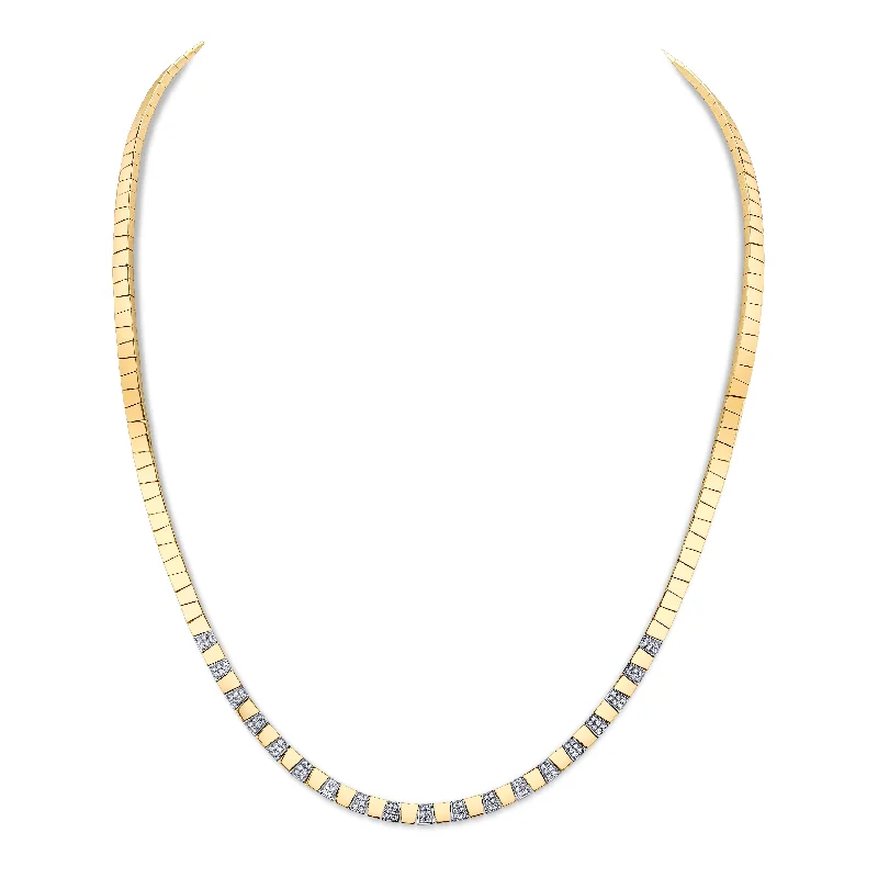 Alternating Gold and Diamond Collar Necklace