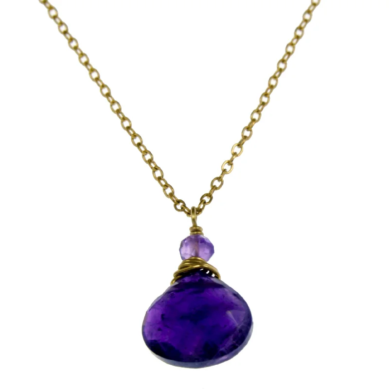 Amethyst One Drop Necklace