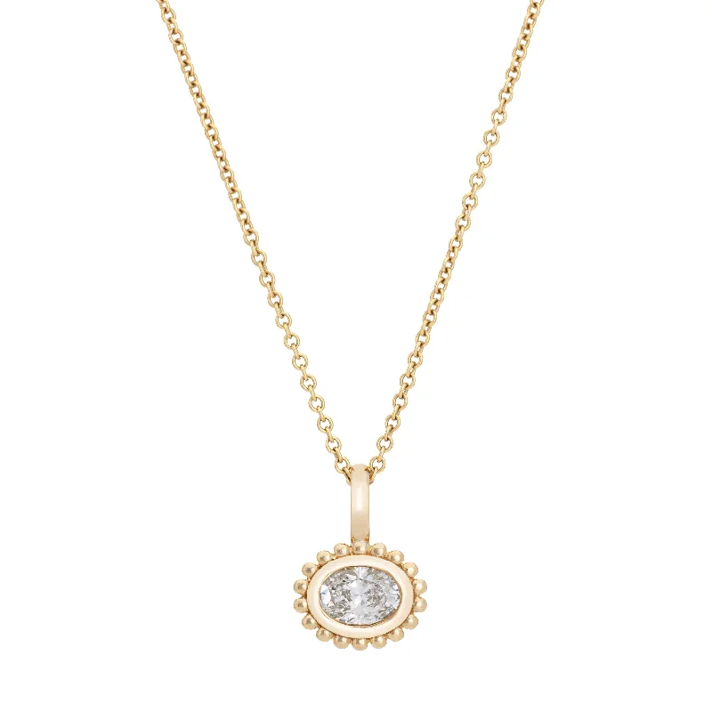 Scallop Diamond Pendant Necklace