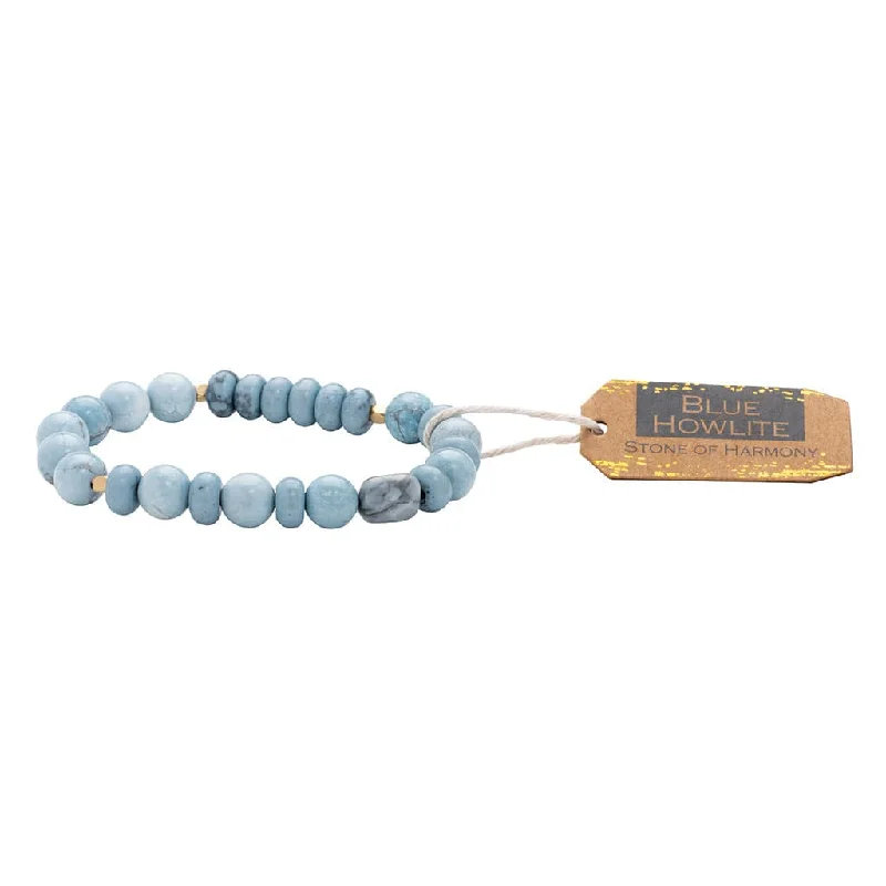 Ladies bracelets office wear-Scout Stone Stack Bracelet - Blue Howlite - Stone of Harmony