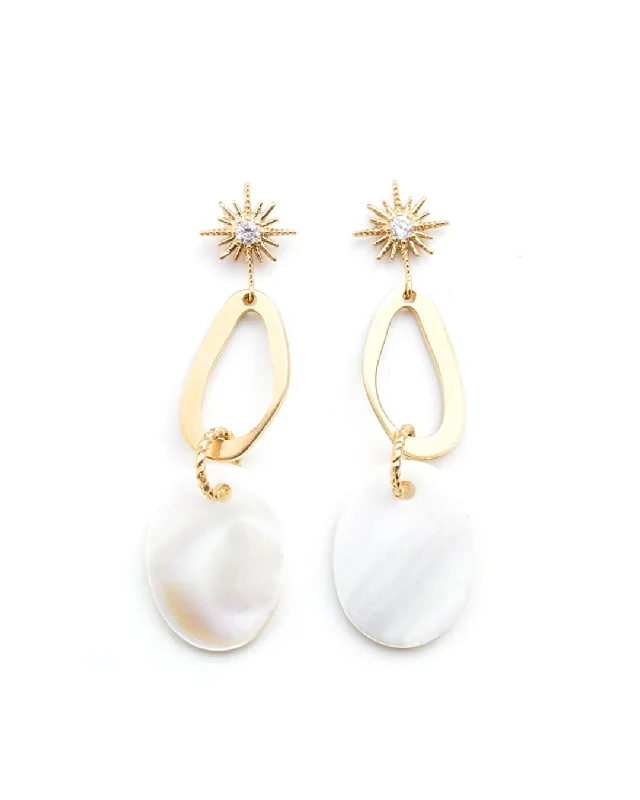 Ladies rings age suitability-Milky Gold Earrings