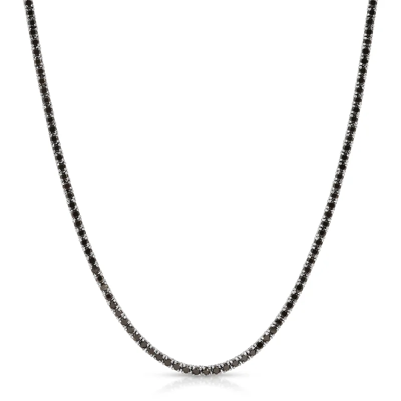 Black Diamond Tennis Necklace