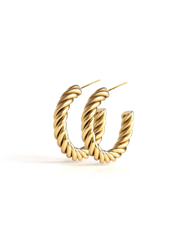 Ladies rings white gold-Spin Gold Earrings