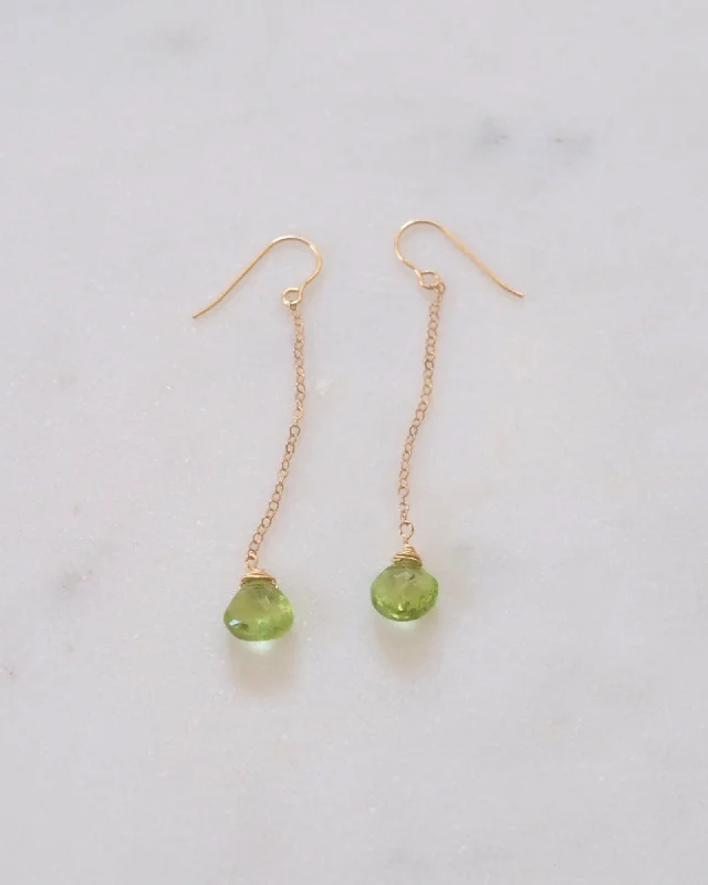 Ladies rings animal themes-Peridot Drop Earrings