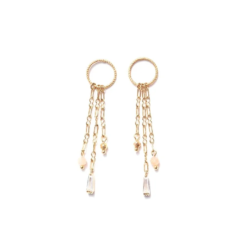 Ladies rings anniversary styles-Charlie Gold Earrings