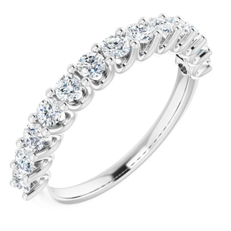 Ladies rings thumb designs-14K White 9/10 CTW Lab-Grown Diamond Anniversary Band