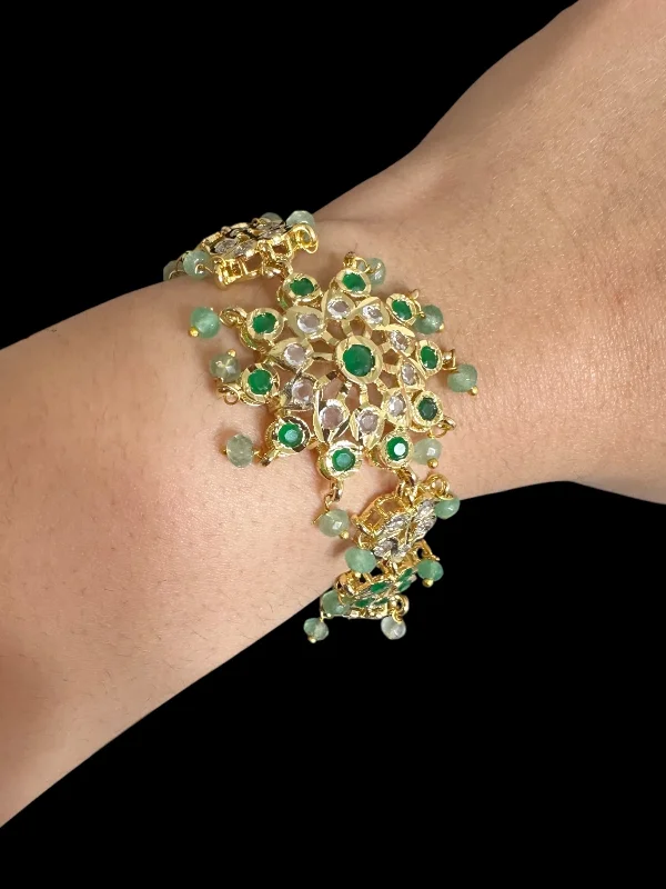 Ladies bracelets charm pieces-Amal hyderabadi bracelet in green ( READY TO SHIP )